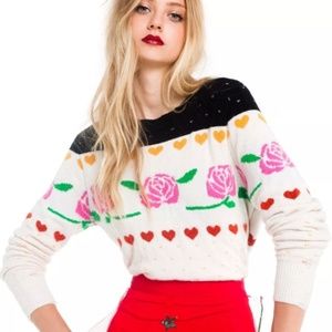 Wildfox Rose Fair Knit Sweater Vintage Lace